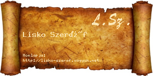 Lisko Szeráf névjegykártya